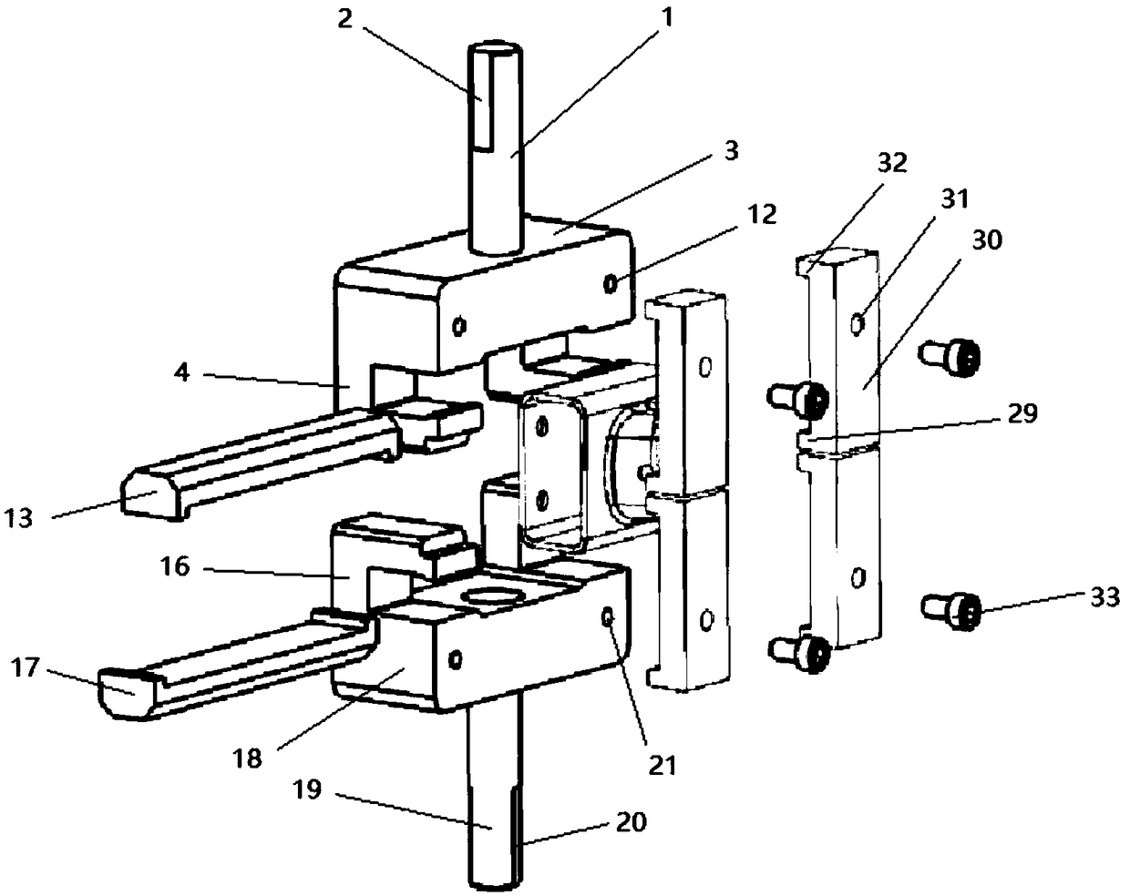 Drawing fixture of rectangular tubular workpiece