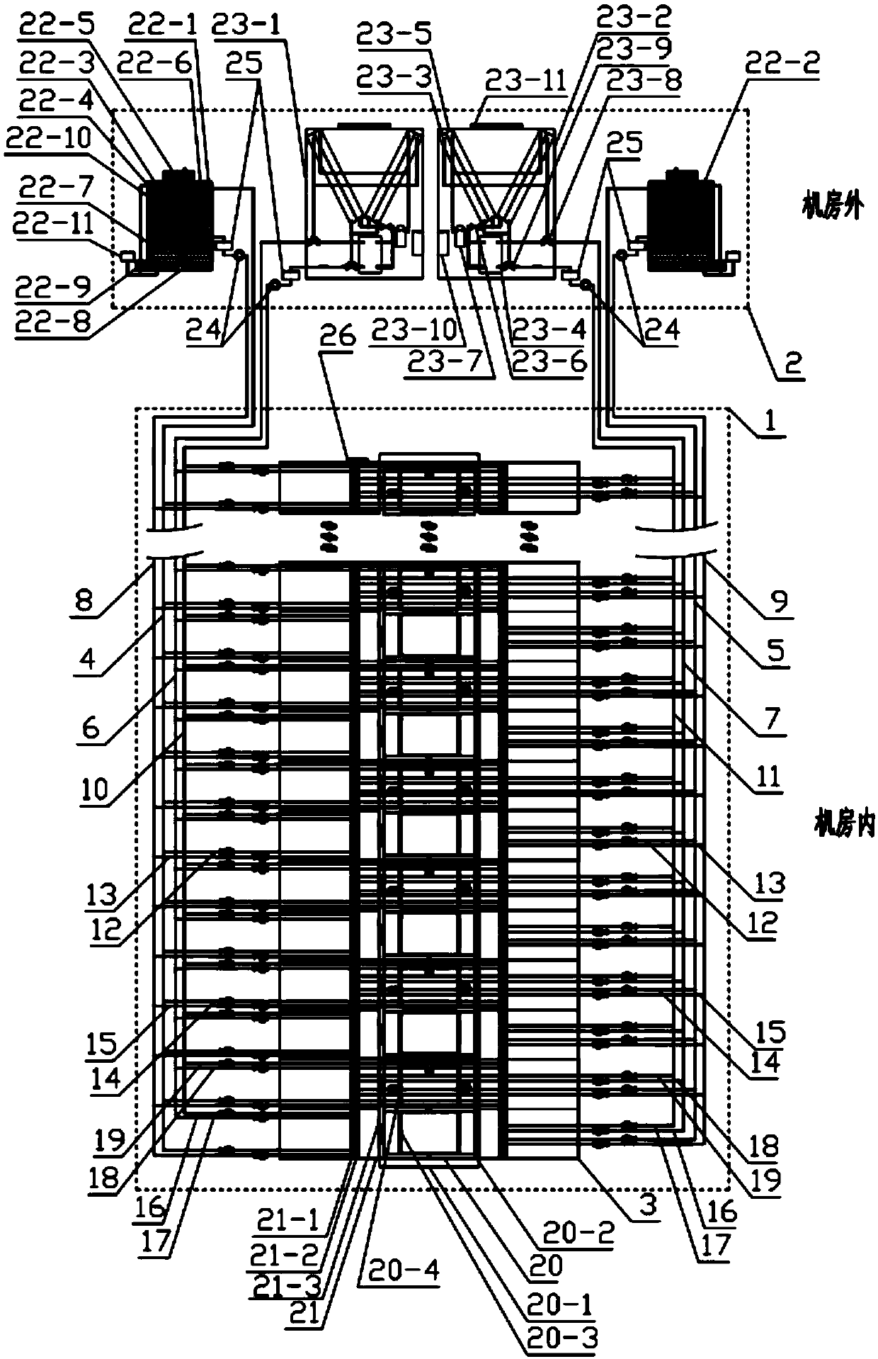 Double-circulation type overhead heat pipe micro-module