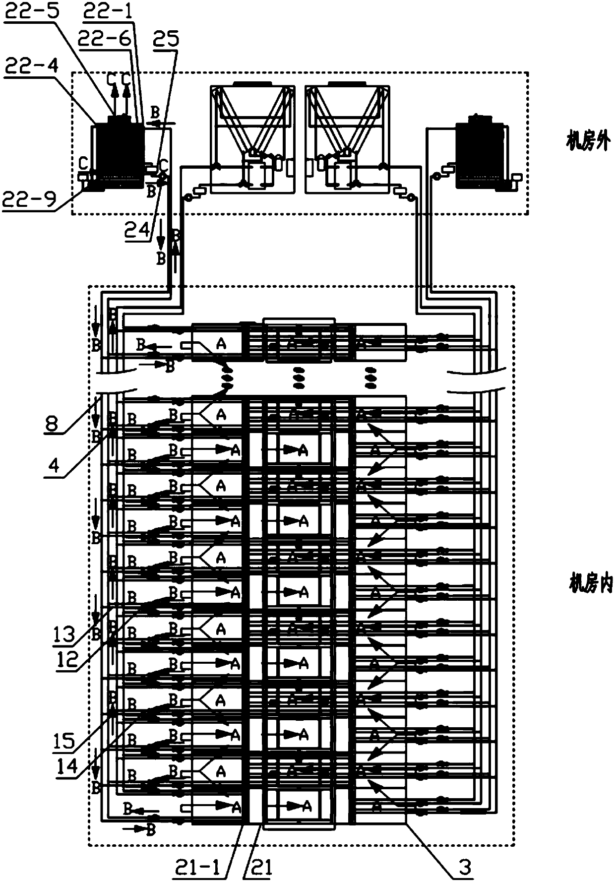 Double-circulation type overhead heat pipe micro-module