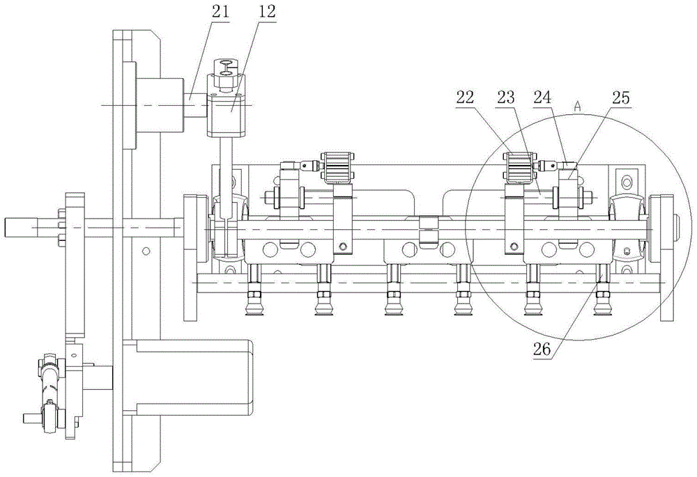 Four-side sealing packaging machine automatic suction bag device