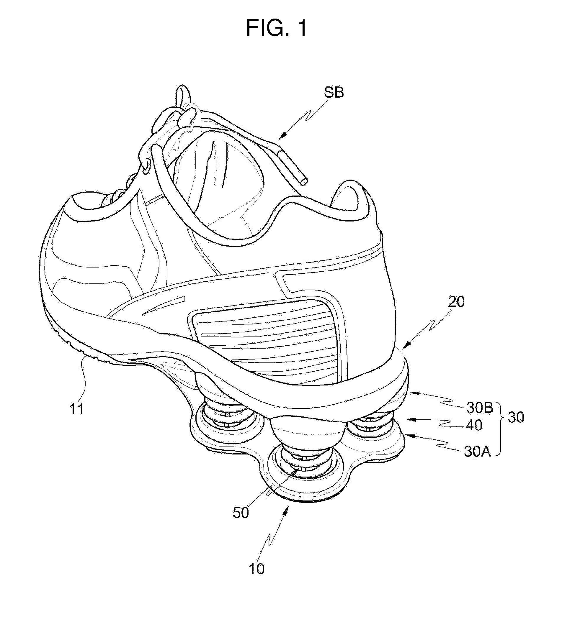 Shock absorbing shoes with improved assembly and operational performance