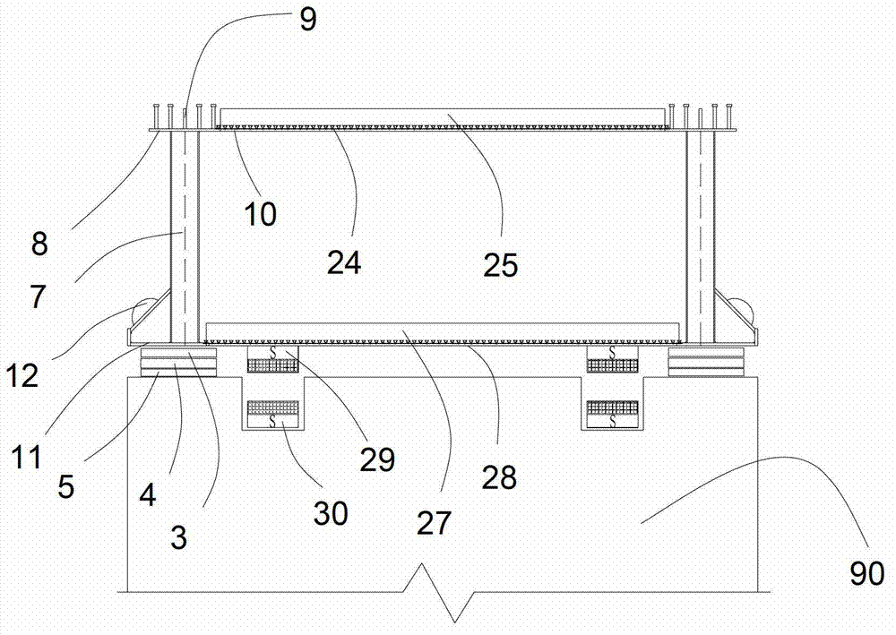 Bridge magnetic levitation pushing system and two-stage cantilever manufacturing method