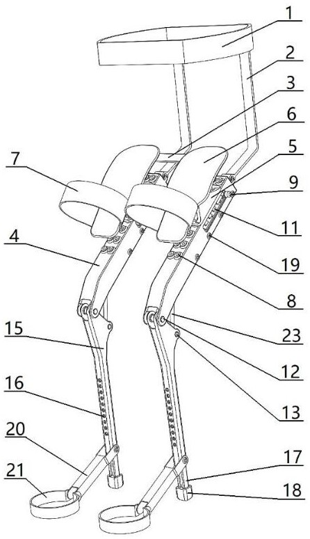 Lower limb assistance exoskeleton seat capable of being adjusted at multiple angles