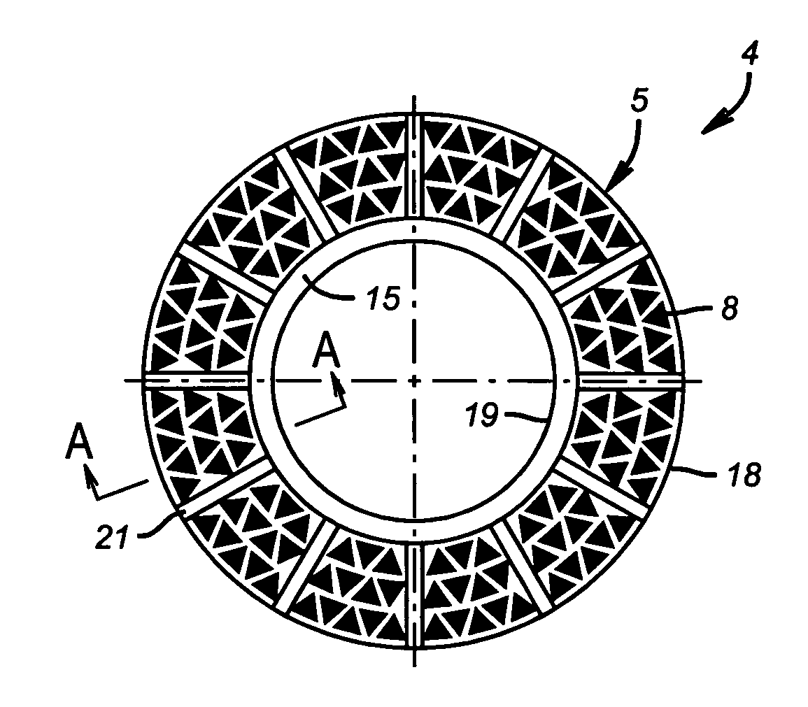Diamond bearing with cooling/lubrication channels