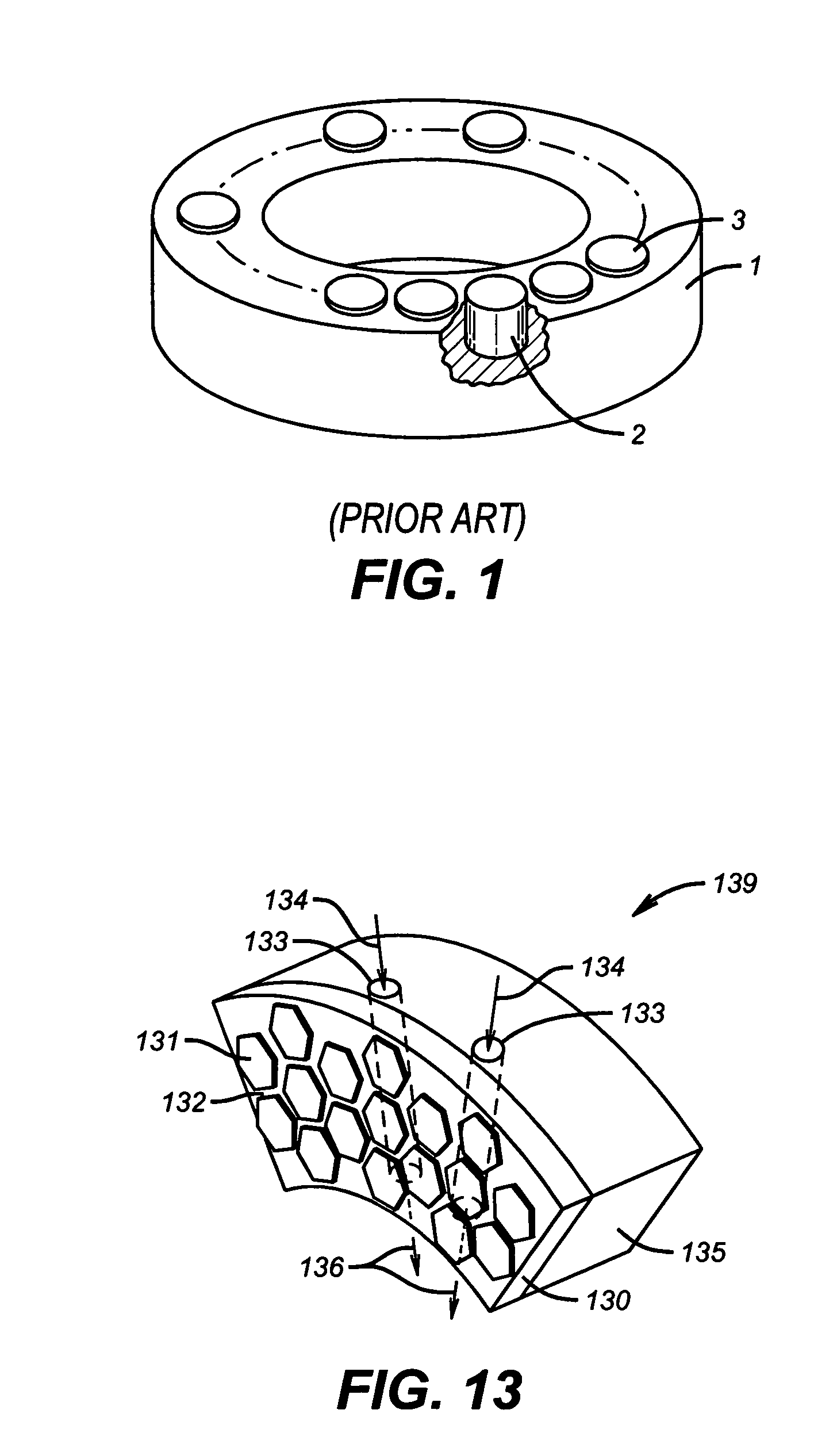Diamond bearing with cooling/lubrication channels