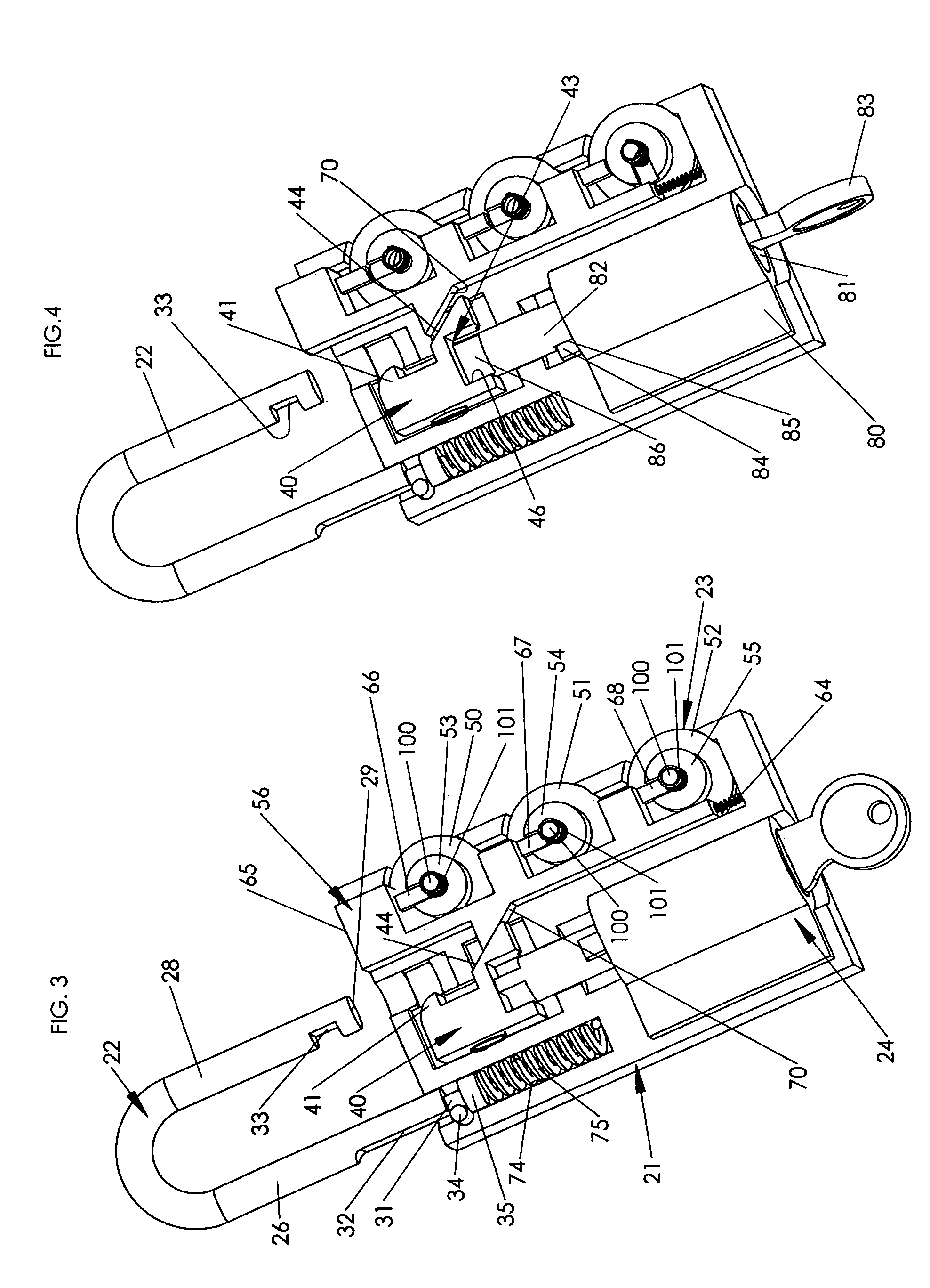 Padlock with fully integrated dual locking systems