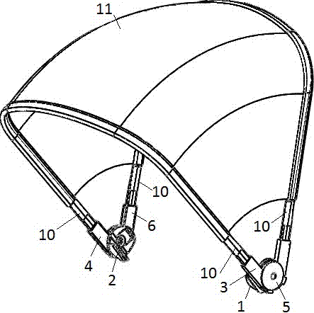 Novel sun awning structure for food stall cart