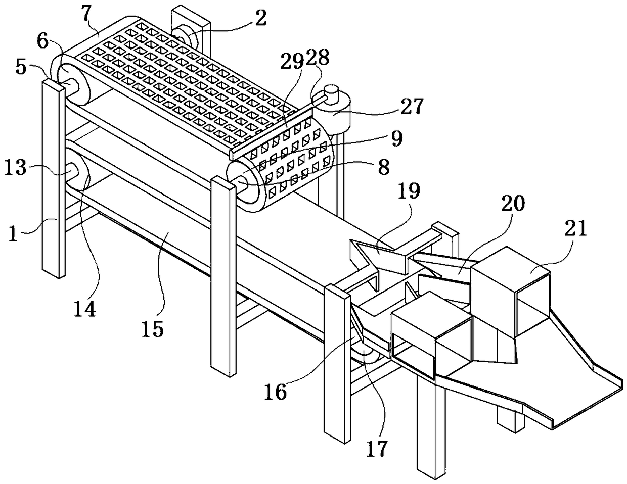 Automatic cake packing device and application method