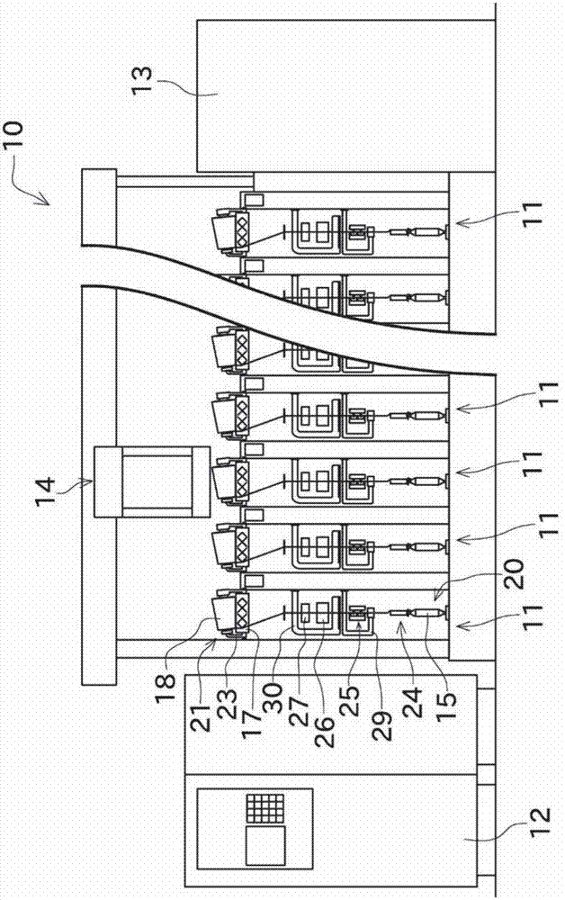 Textile machine, standby position determining method of driven member of winding unit, and winding unit