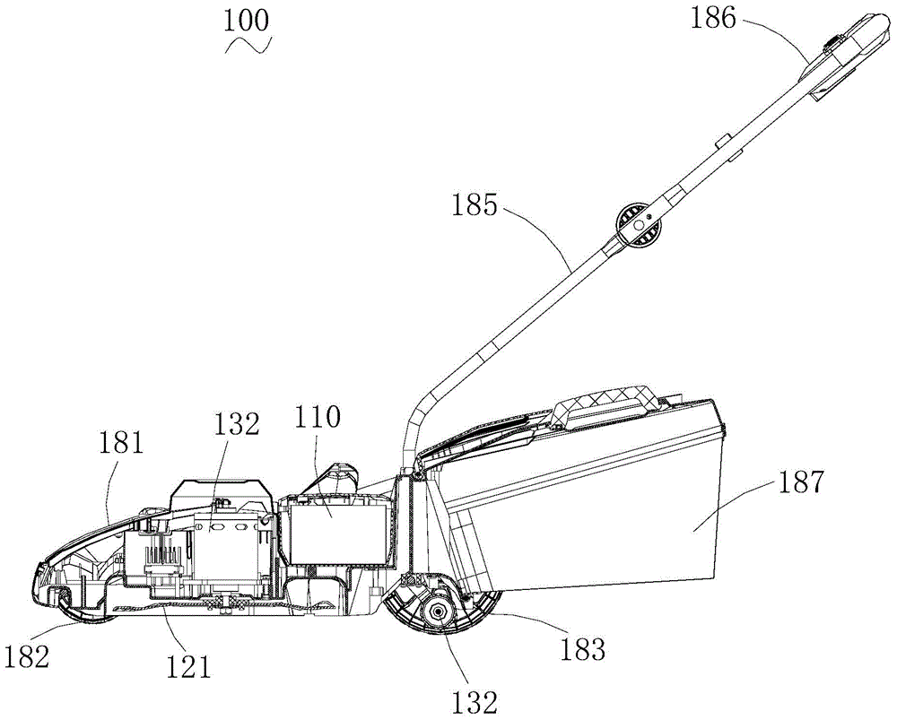 Battery powered lawn mower