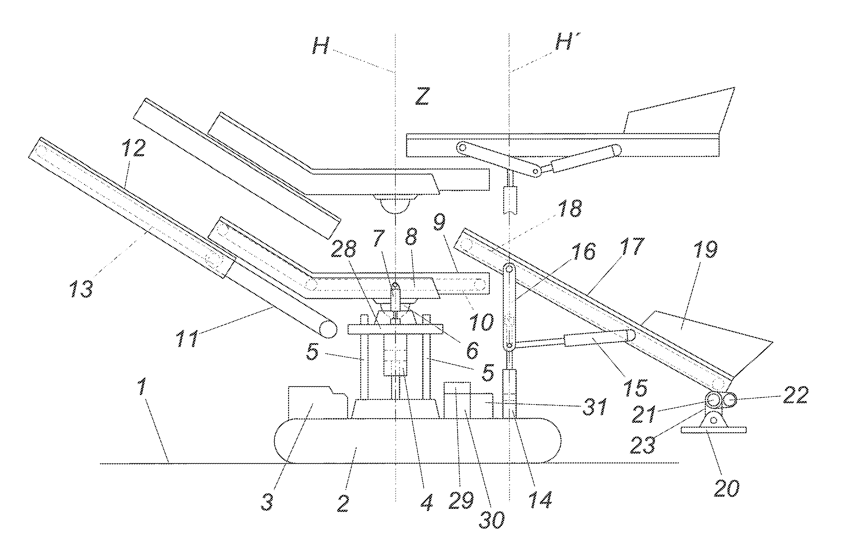Apparatus for conveying material for railway construction