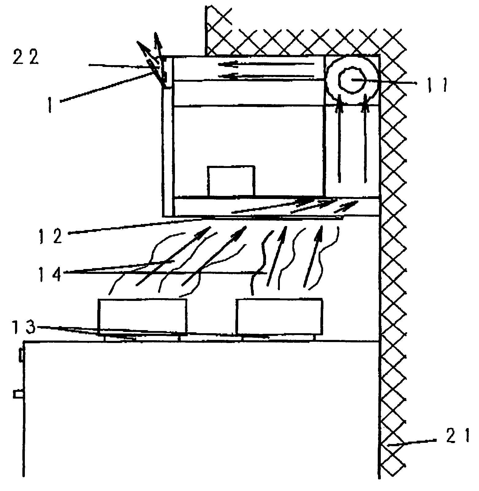 High-frequency heating apparatus equipped with oven hood