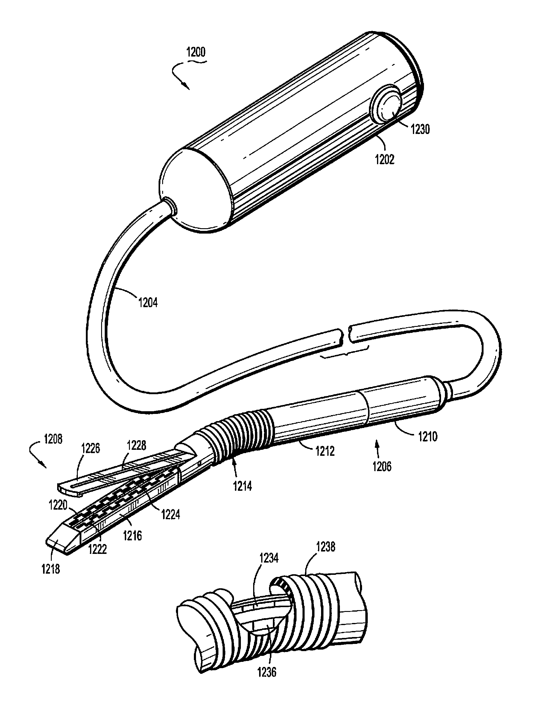 Flexible surgical stapler with motor in the head