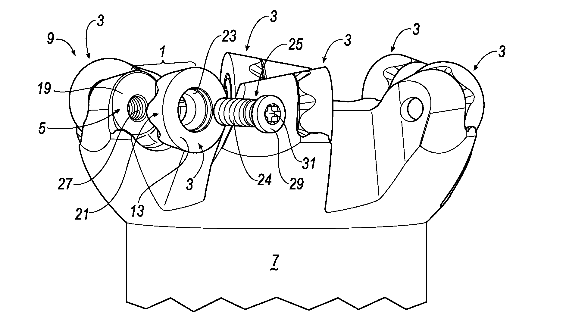 Anti-rotation mounting mechanism for a round insert