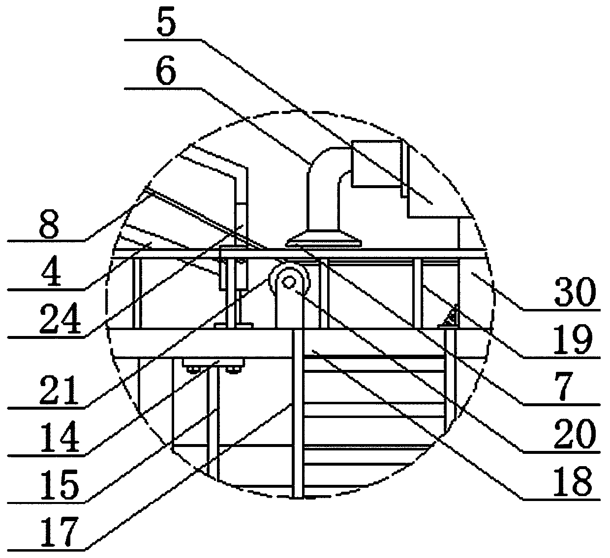 Oven for producing thin carbon felt and production method thereof