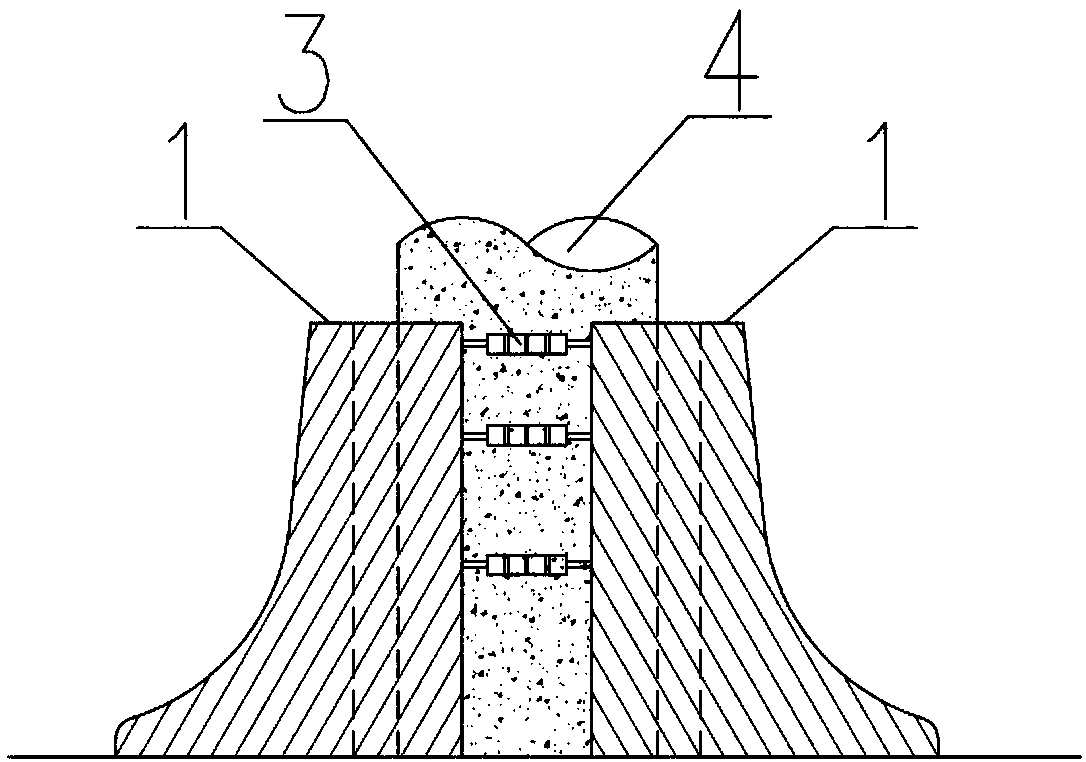 Split type pier column anti-impact structure and installation method