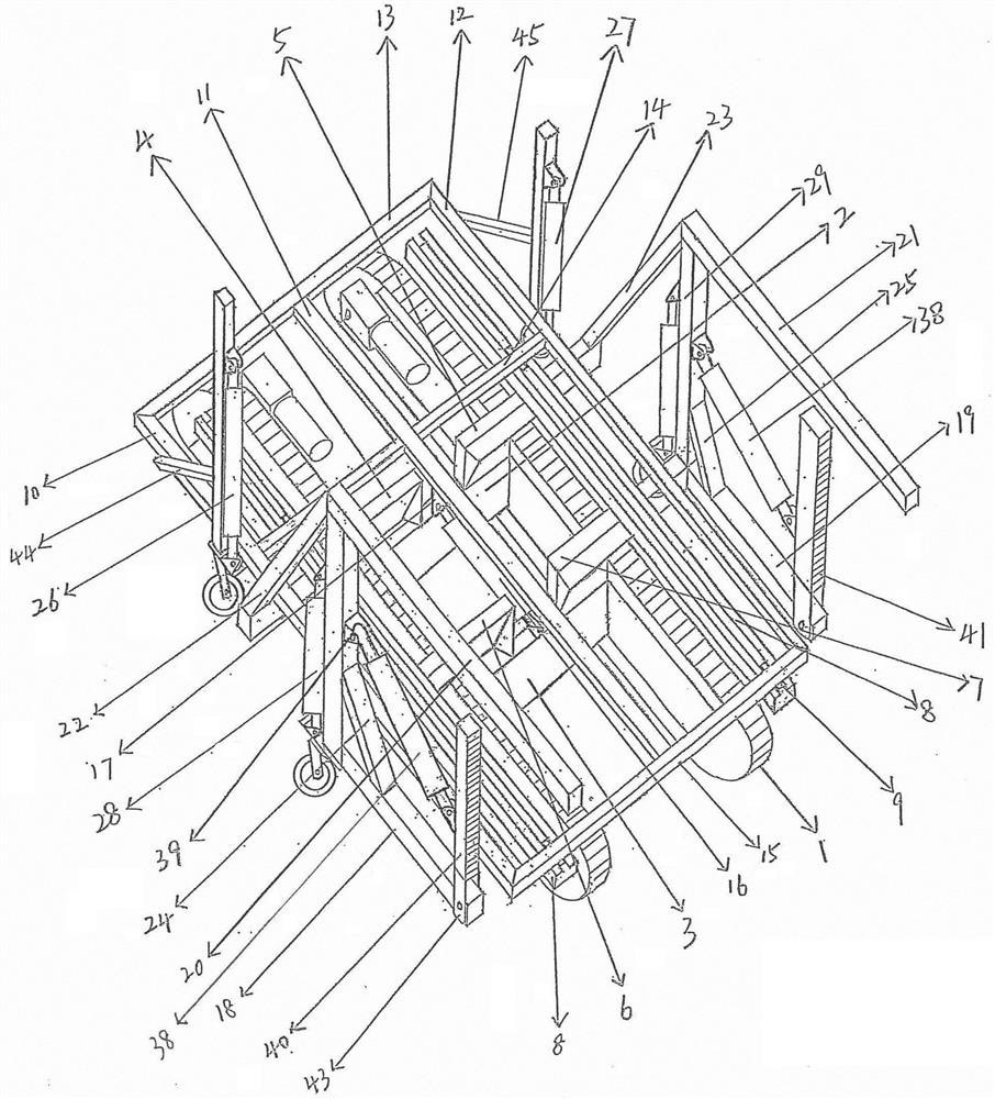 Lifting vehicle body, wheels and crawler belt combined type stair climbing vehicle