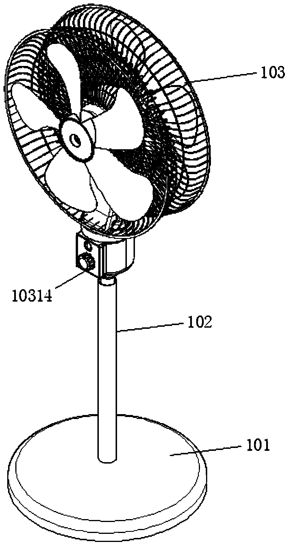 Double-head fan capable of rotating and lifting by 360 degrees