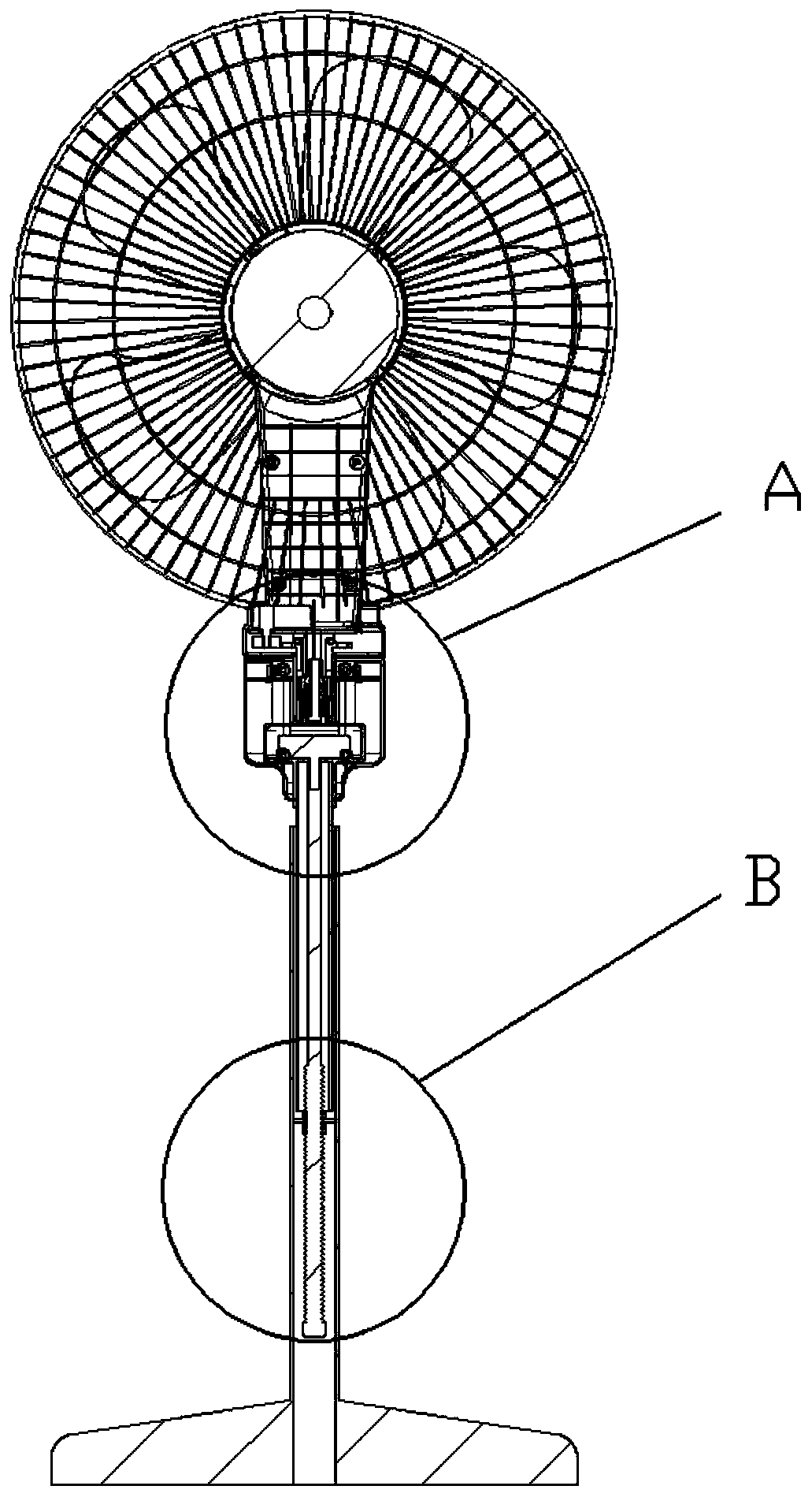 Double-head fan capable of rotating and lifting by 360 degrees