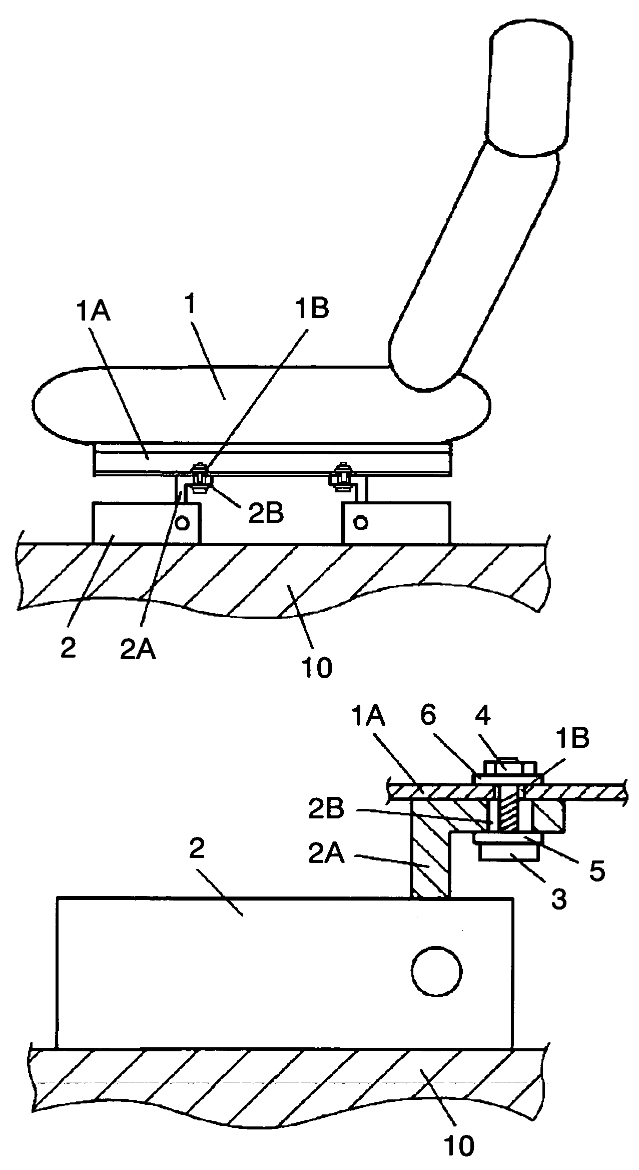 Fixing device including a screw arranged with clearance in a fixing hole, and a weight measuring apparatus using the same
