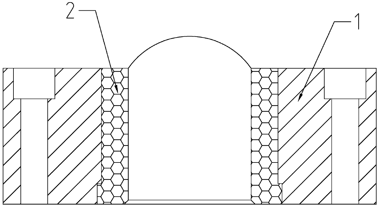 A permanent ferrite magnetic tile cemented carbide mold and its assembly method
