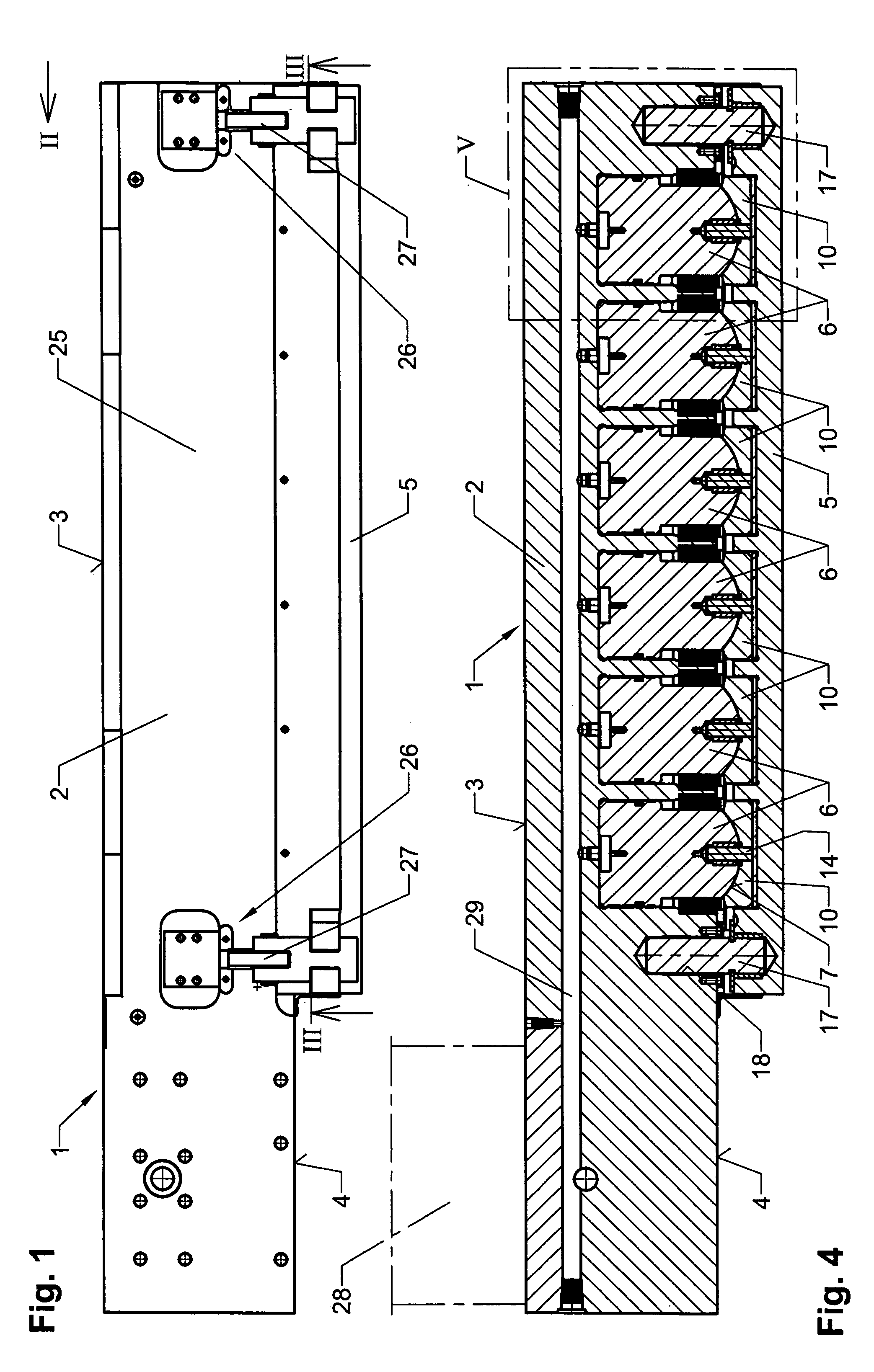Cylinder unit for mounting on a cross member and/or a table of a device or machine for the deformation of workpieces