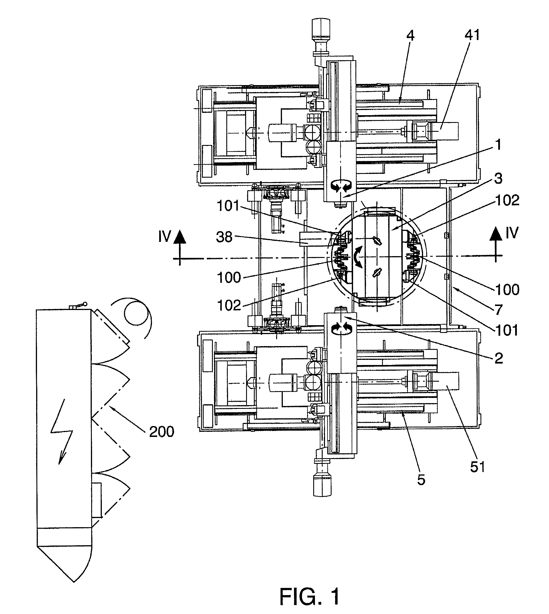 Machine and method for machining ends of crankshafts