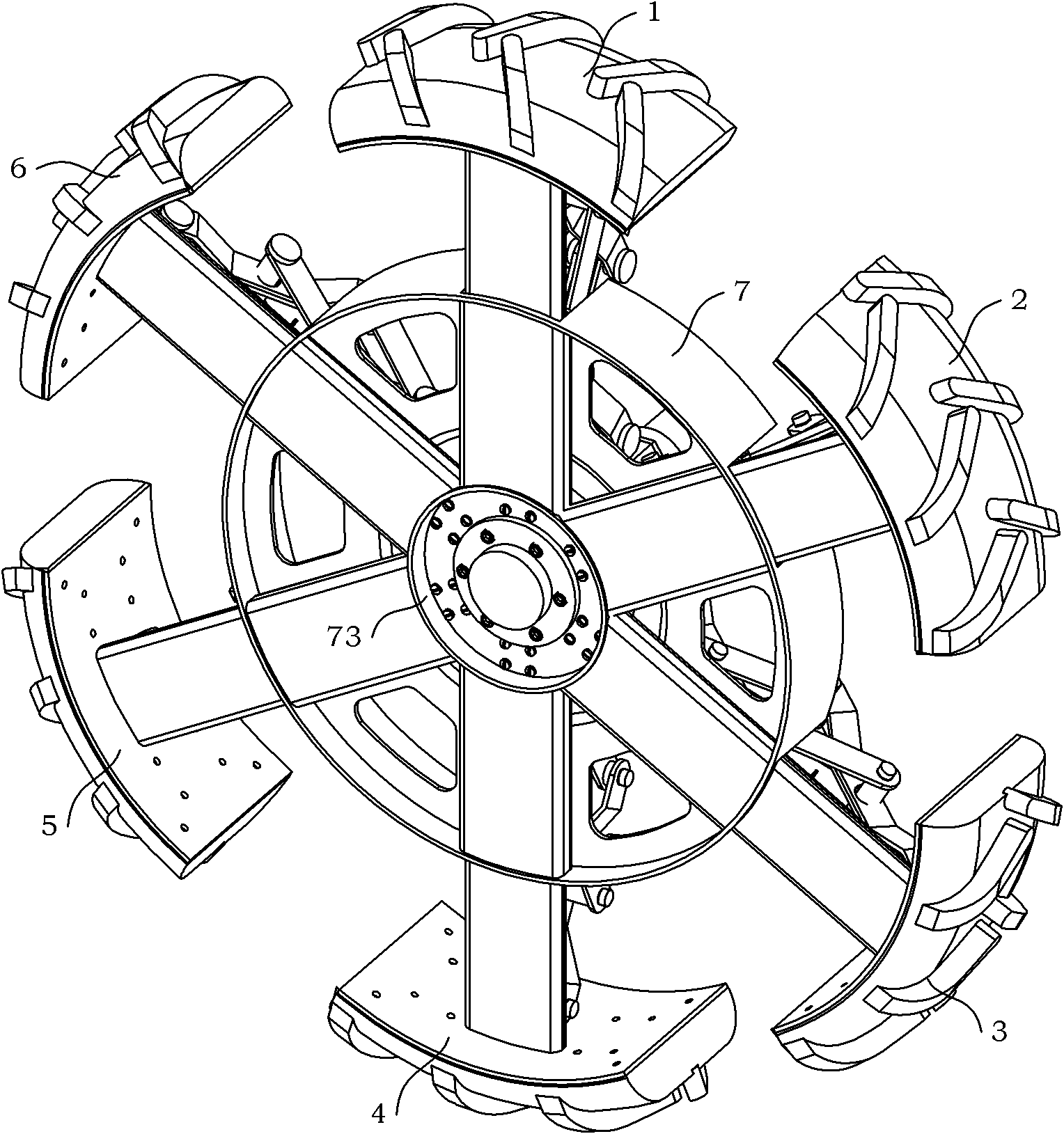 Four-bar linkage wheel carrier suitable for diameter-variable semi-walking wheel