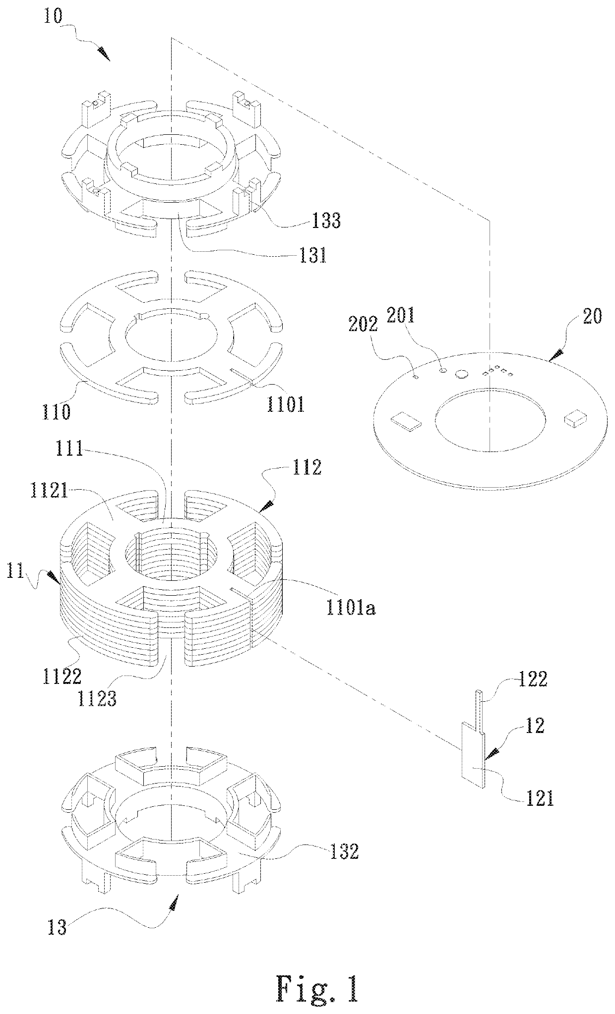 Motor stator anti-interferences structure