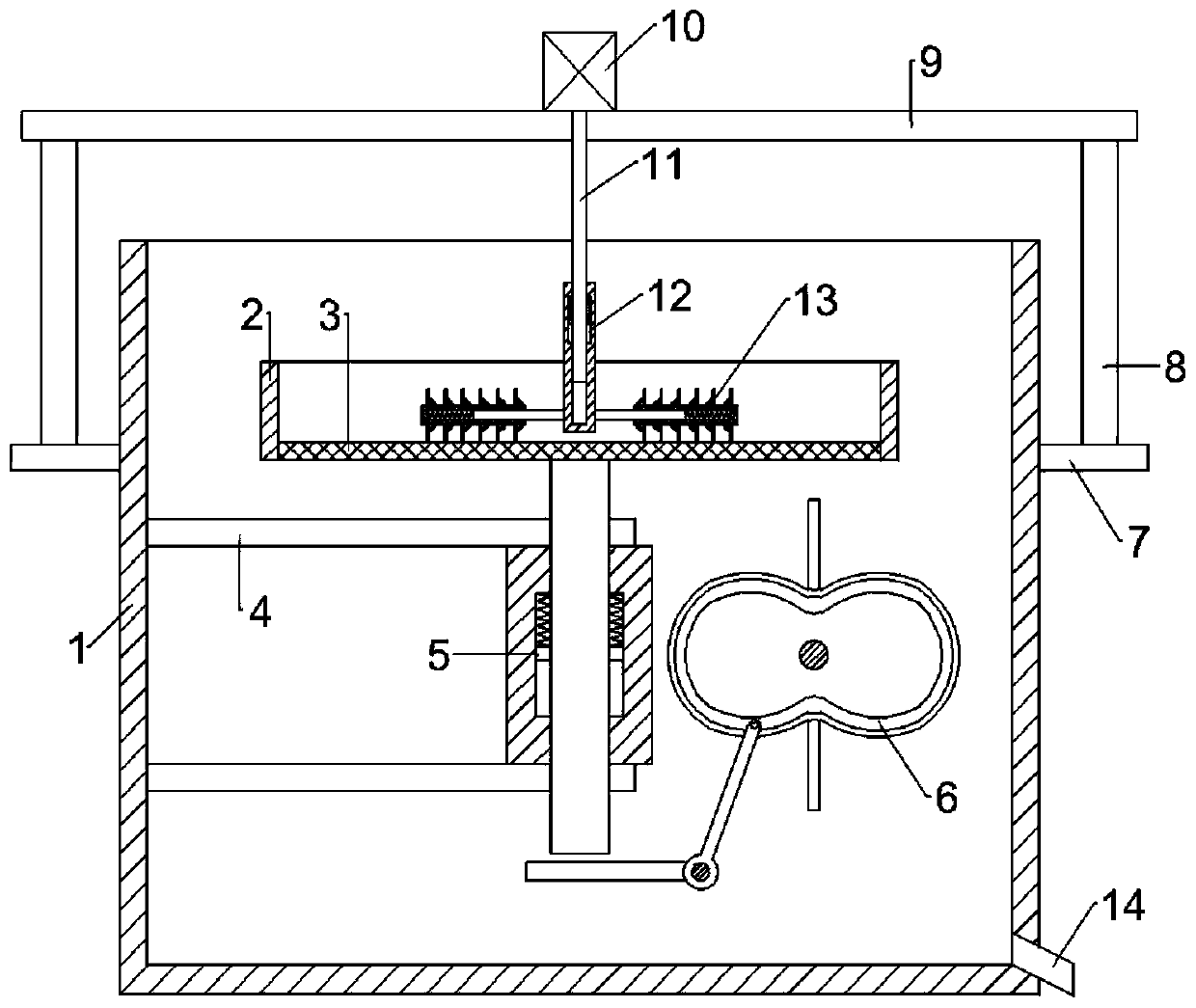 An industrial granular material processing equipment with a screen that can be lifted and rotated
