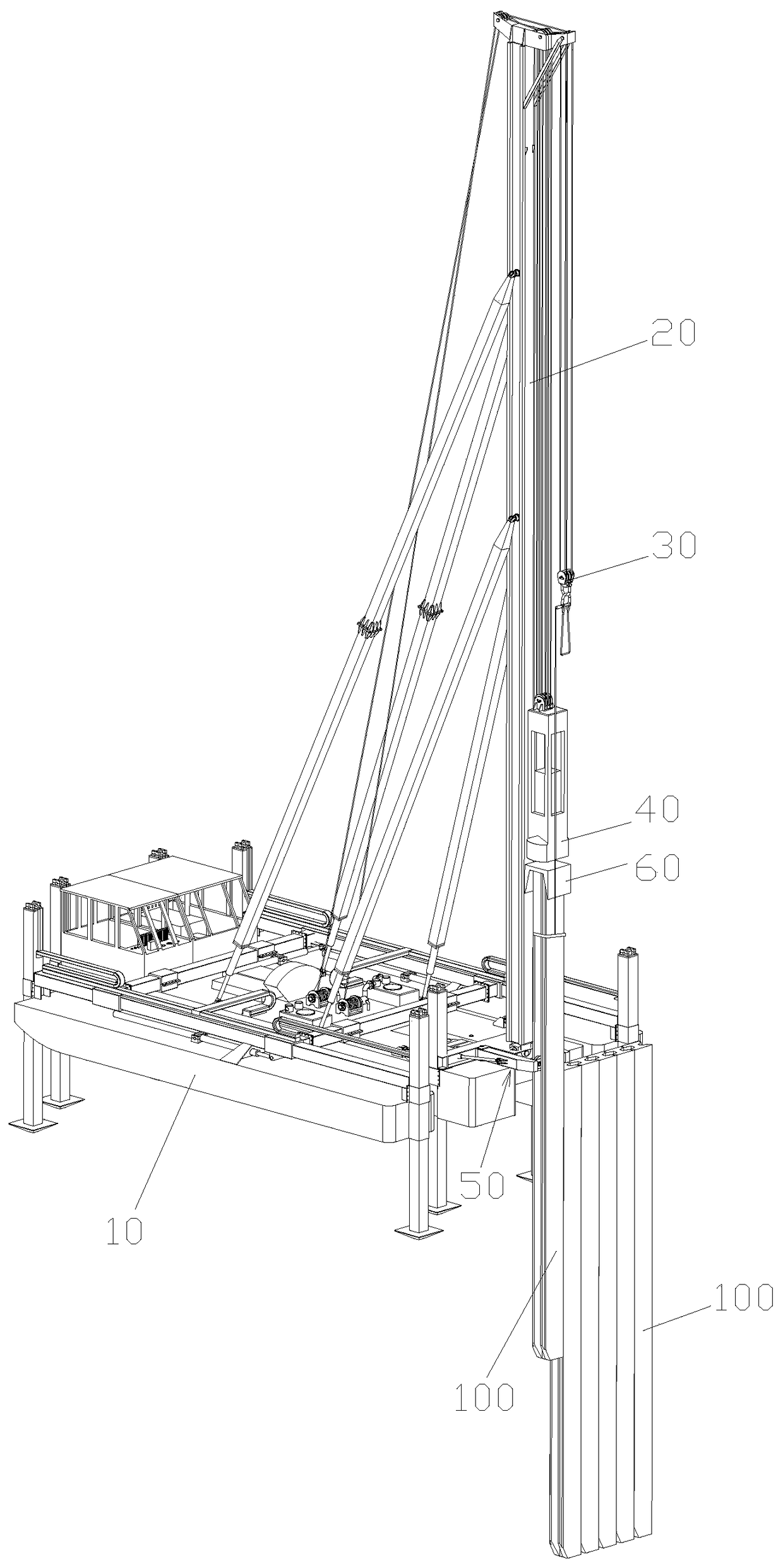 Pile driving device capable of conducting accurate pile driving