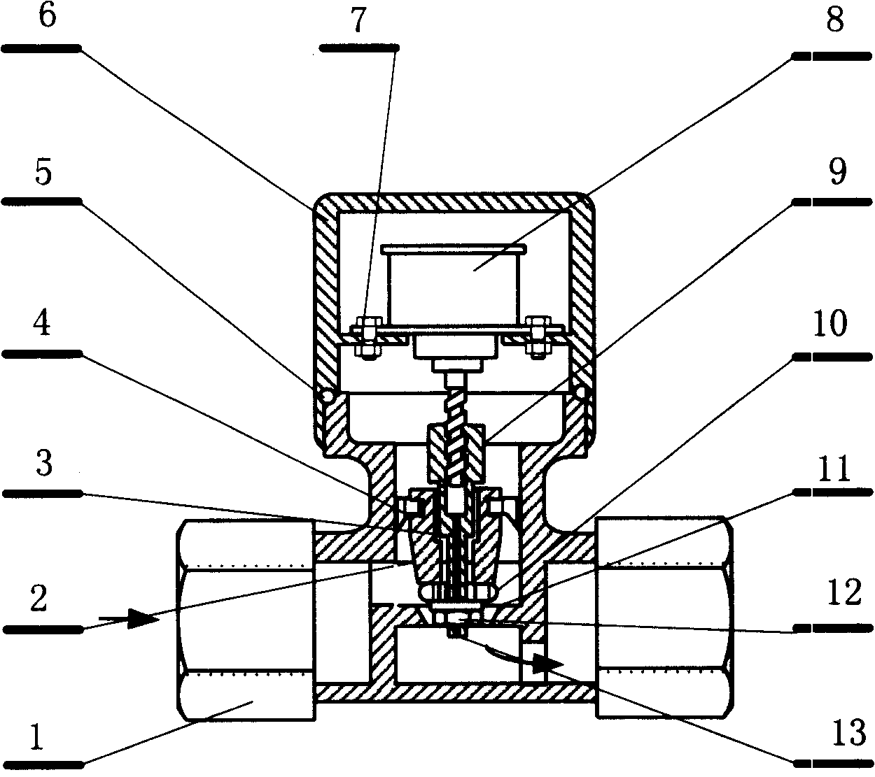 Stepped control type flux valve