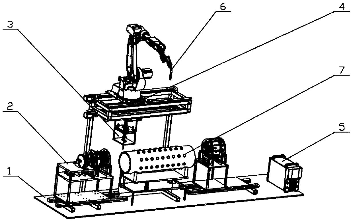 Rotating drum reinforcing pipe welding equipment and welding method