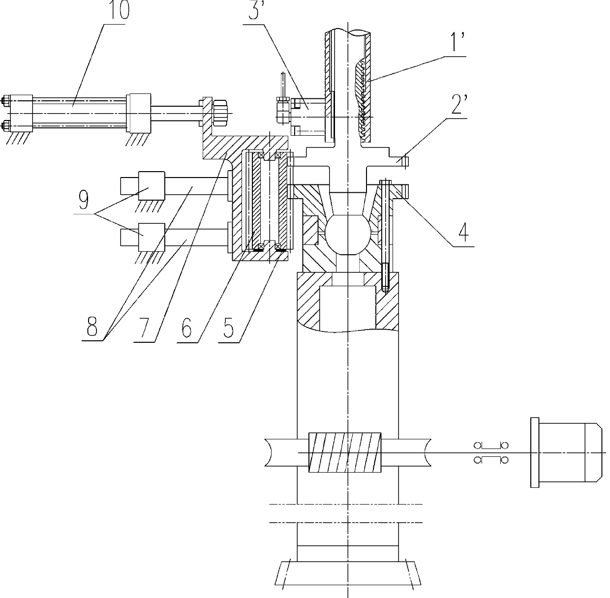 Automatic adjustment structure and method of cutter position of gear shaper