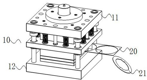 Metal plate stamping mechanism of hollow disc dryer and stamping method of metal plate stamping mechanism