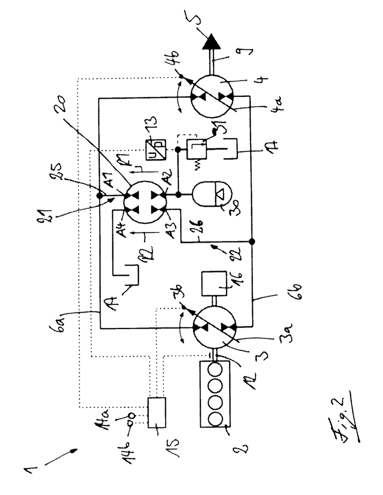 Hydrostatic drive system in a closed circuit