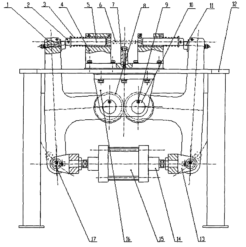 Synchronous welding device of double-headed riveting pipe of automobile seat