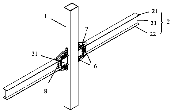 Connecting piece inner insertion type steel pipe column and steel beam connection joint