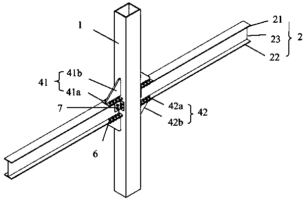 Connecting piece inner insertion type steel pipe column and steel beam connection joint