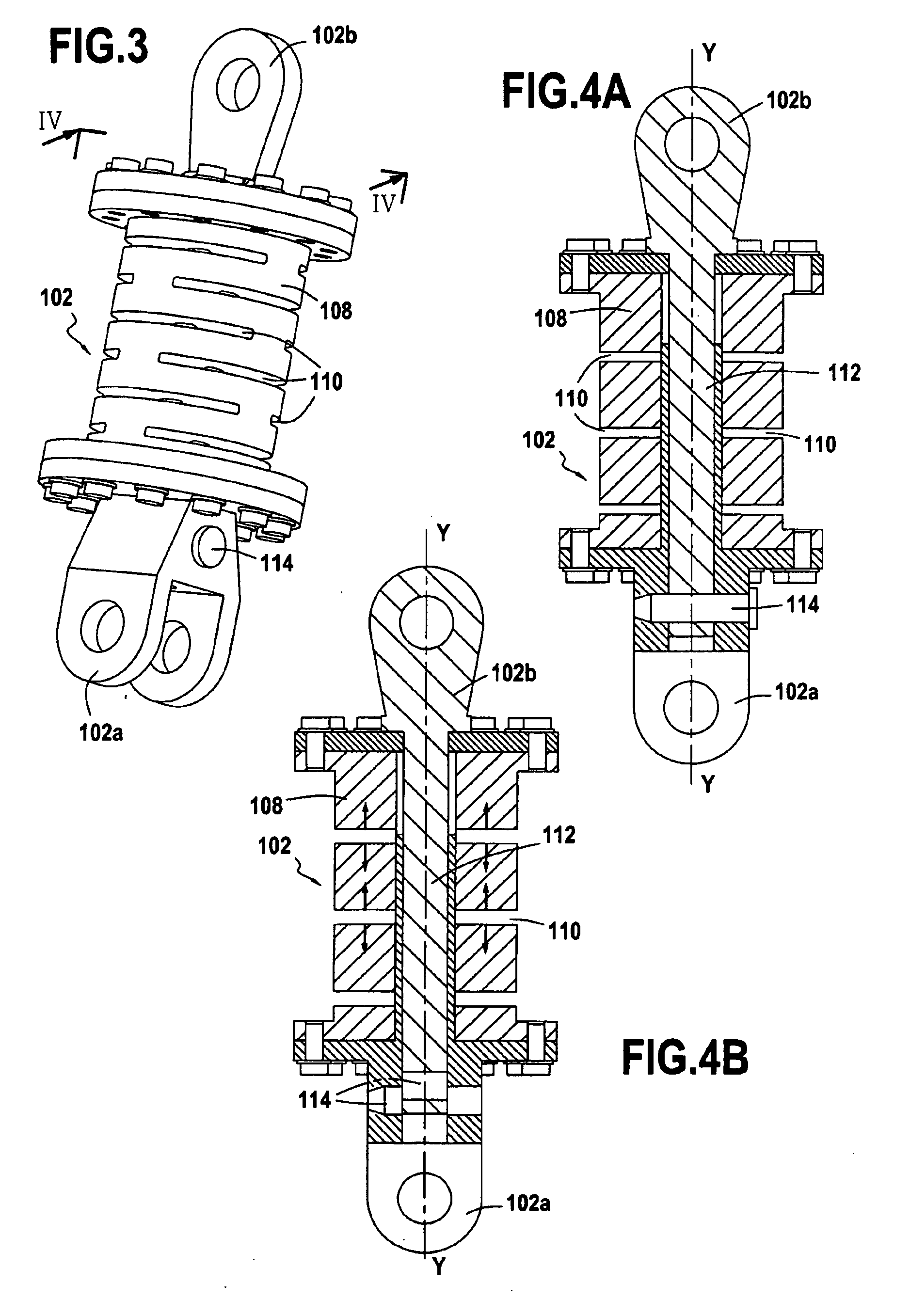 Device for damping the lateral forces due to jet separation acting on a rocket engine nozzle