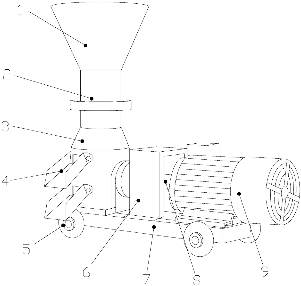 Efficient and environmental-friendly wood chip treatment device for wood processing