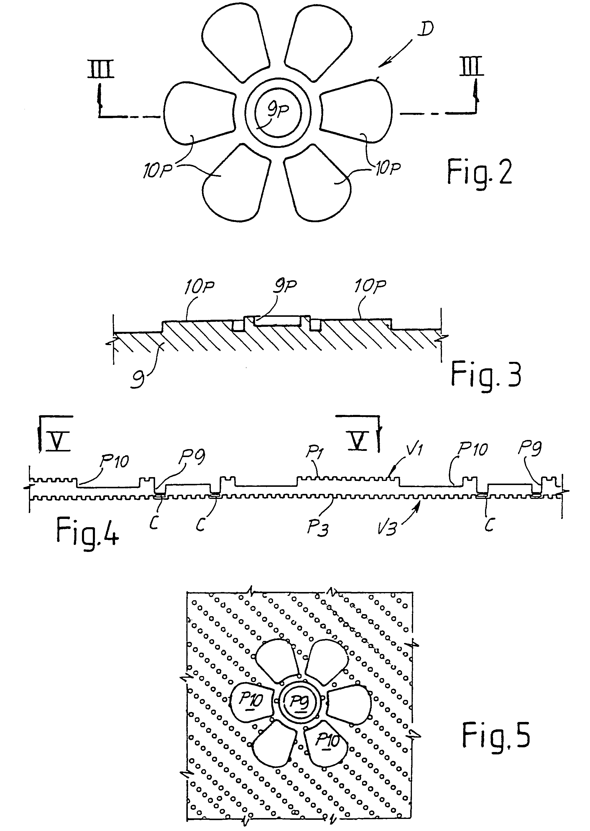 Method and device for producing an embossed web material and product obtained with said method