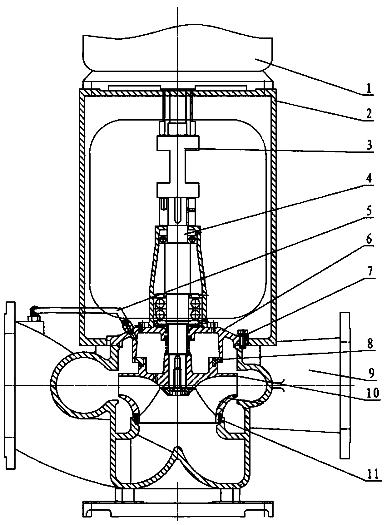 Vertical pipeline desulfurization pump for ship