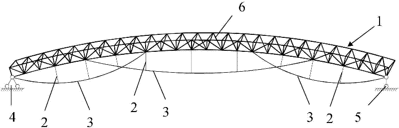 High-redundancy beam-string truss structure and implementation method