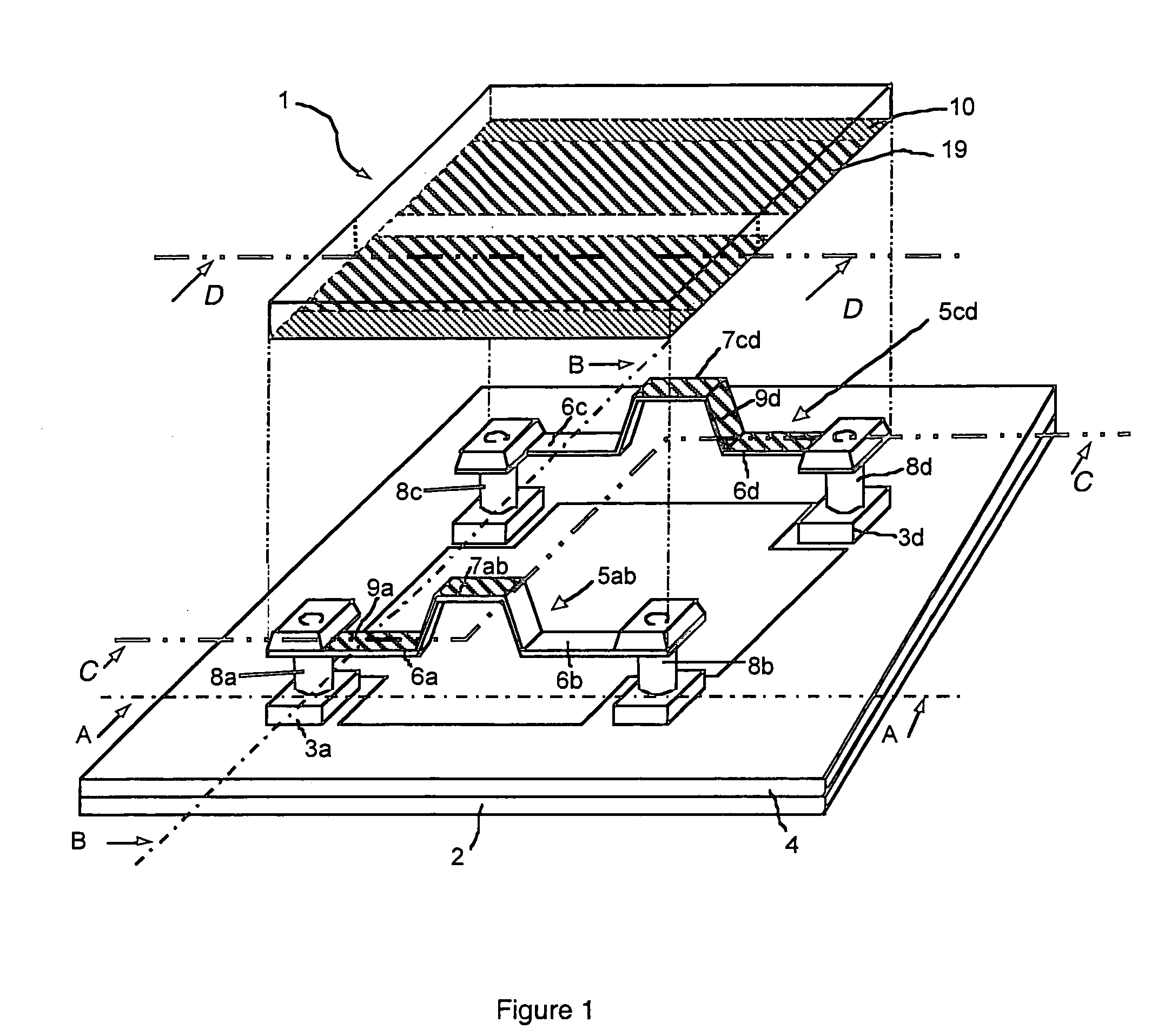 Thermal electromagnetic radiation detector comprising an absorbent membrane fixed in suspension