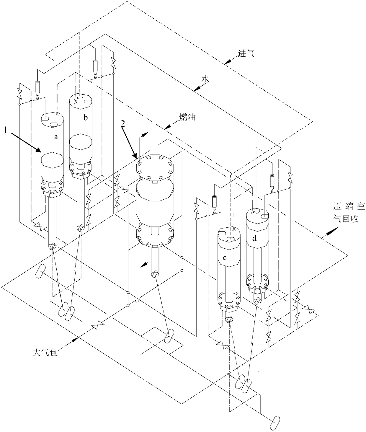 Hybrid cylinder, hybrid engine and control method