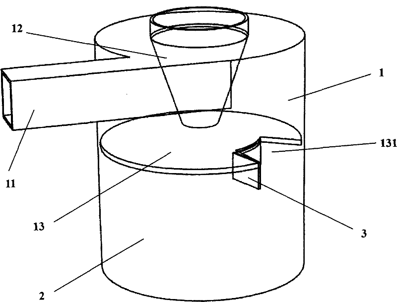 Dust discharge outlet for cyclone separating device of dust collector