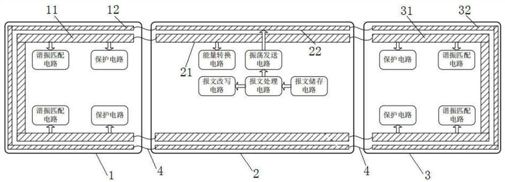 Size-lengthened transponder with segmented structure