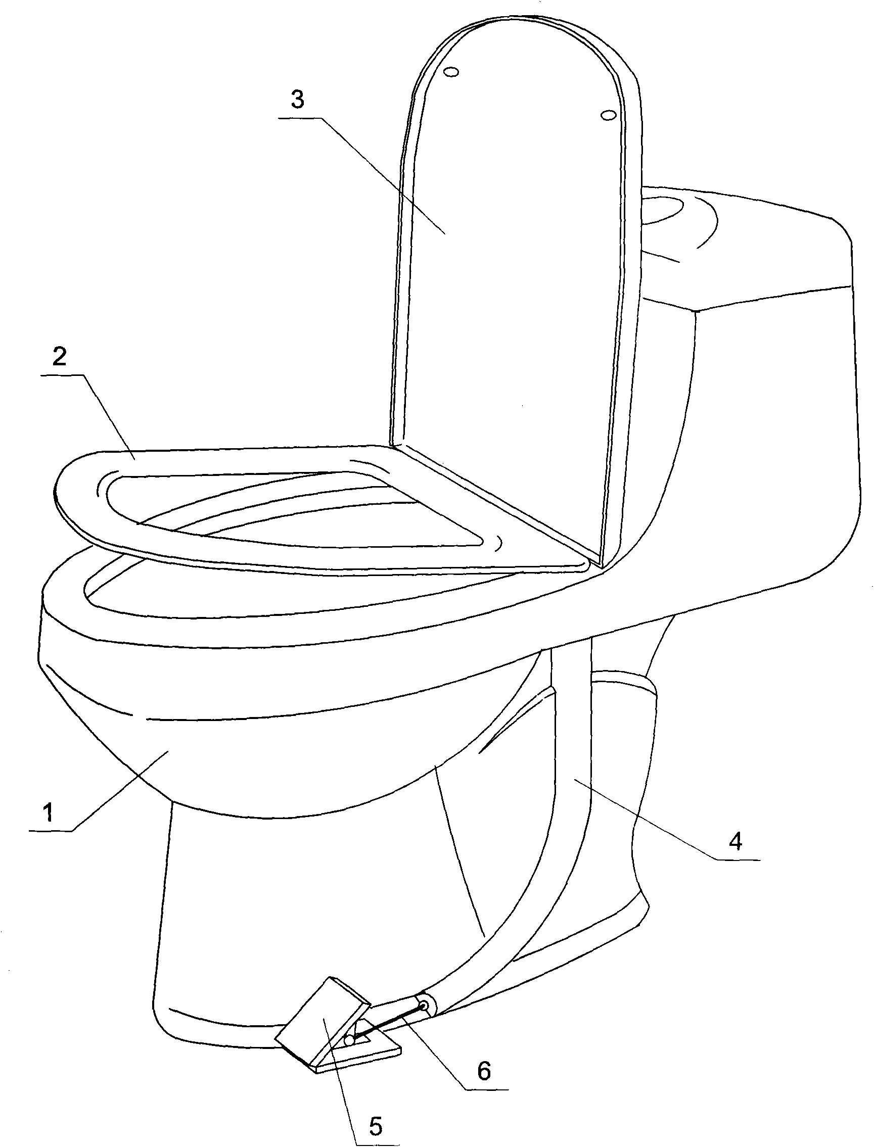 Pedal self-cover overturning toilet bowl
