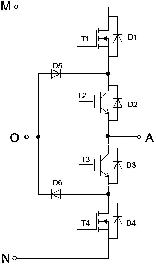 Single-phase half-bridge three-level inverter circuit and inverter